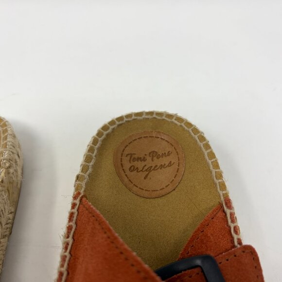 Toni Pons women's Origens sandals 38 slides suede orange red BIBI-SE espadrille - Picture 3 of 7